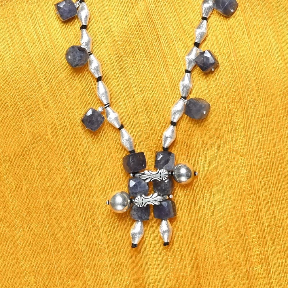 Iolite cubes & Dome beads