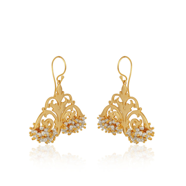 Filigree Danglers laced with Pearls