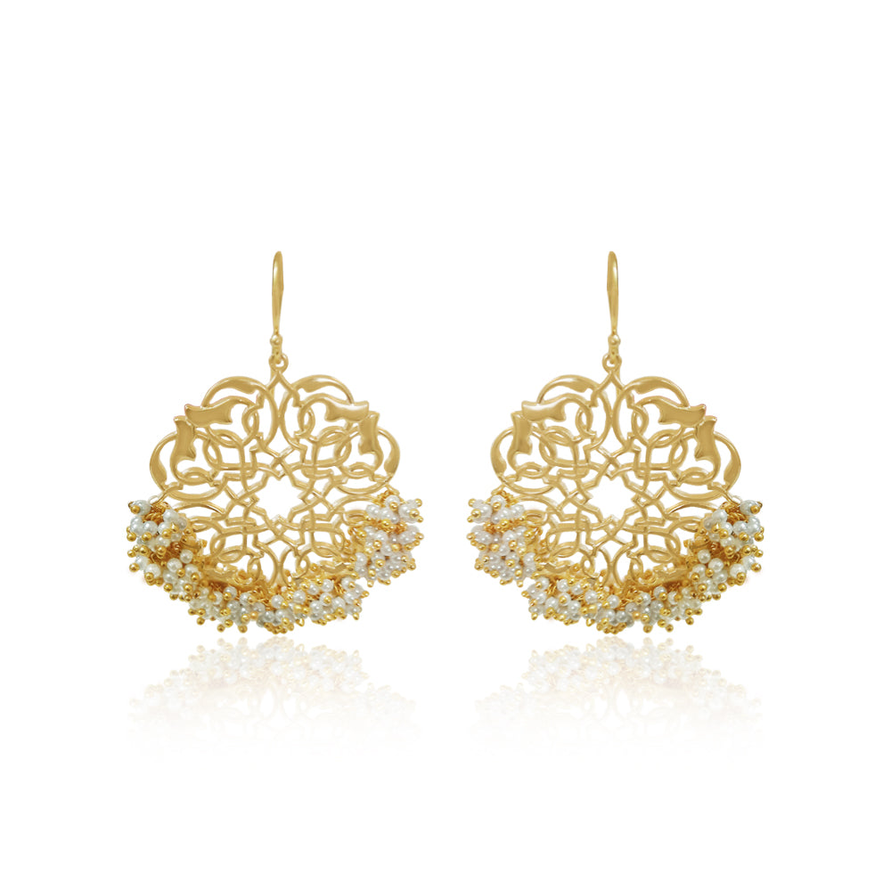 Filigree Danglers laced with Pearls