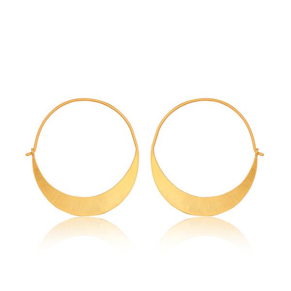 Bohemian style Brushed Gold Hoops