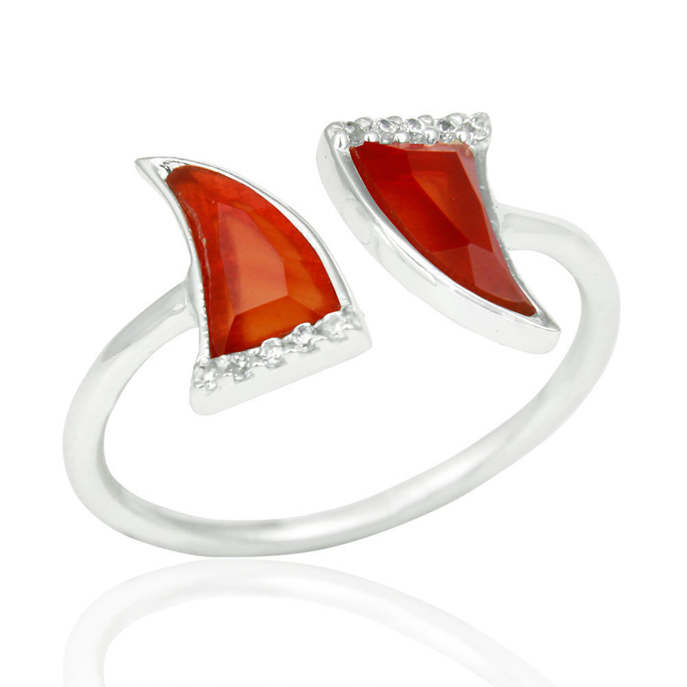 Red Onyx laced with Cubic Zirconium in Sterling Silver